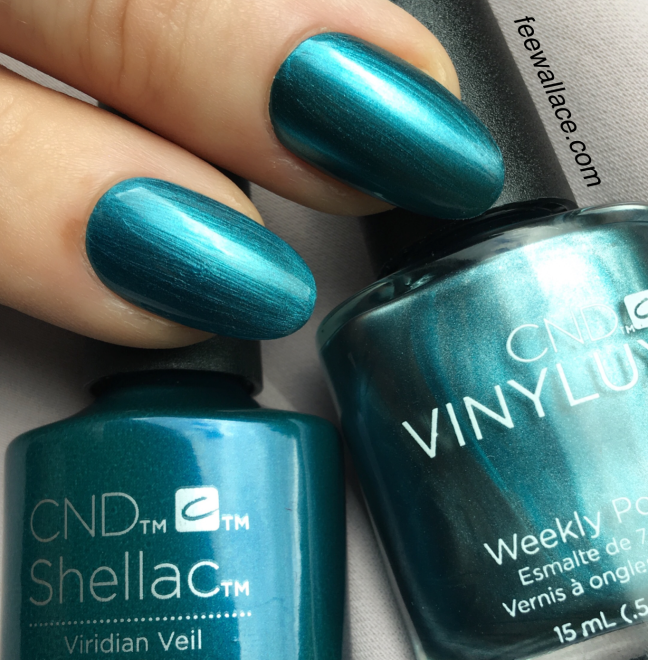 Viridian Veil from CND NIGHTSPELL collection in shellac and vinylux by fee wallace