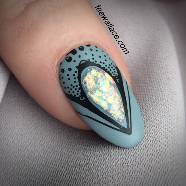 stamping nail art lecente glitter embellishment nail jewel shellac matte by fee wallace